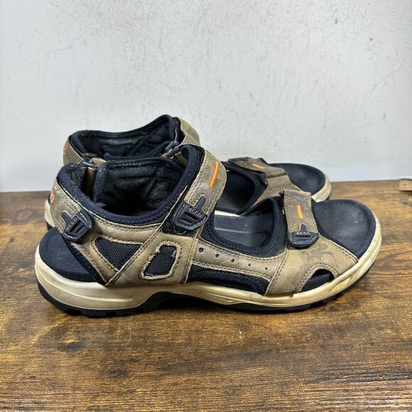 ECCO Yucatan Brown Mole Hiking Sport‎ Sandals Shoes Men's Size 12 - Picture 1 of 9